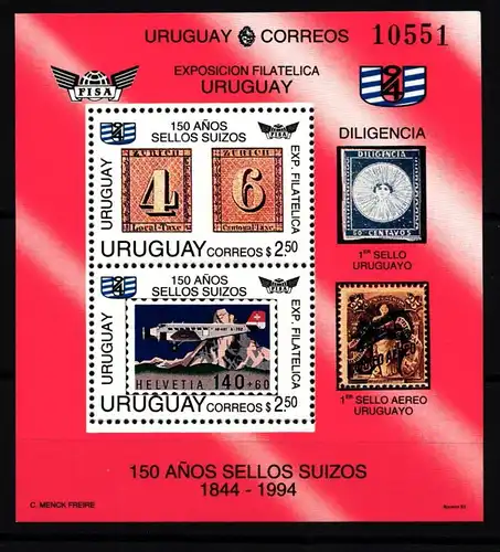 Uruguay Block 60 postfrisch #JU951