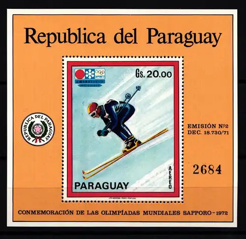 Paraguay Block 177 postfrisch #JU960