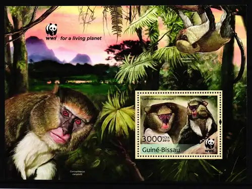 Guinea-Bissau WWF Block 1163 postfrisch Affen #JV284