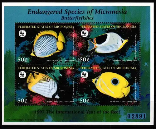 Mikronesien WWF Block A 27 postfrisch Fische #JV293