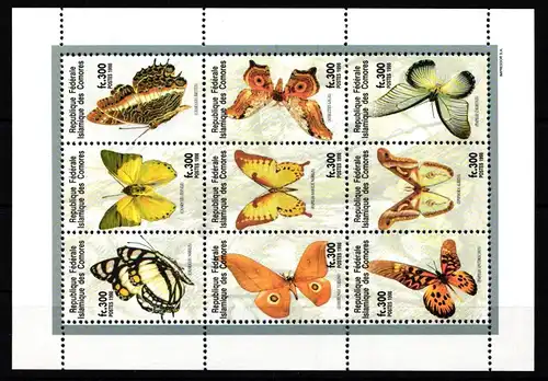 Komoren 1365-1373 postfrisch Schmetterling #JV263