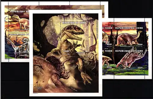 Tschad 17838-1849 + Block 291 postfrisch Prähistorische Tiere #JV253