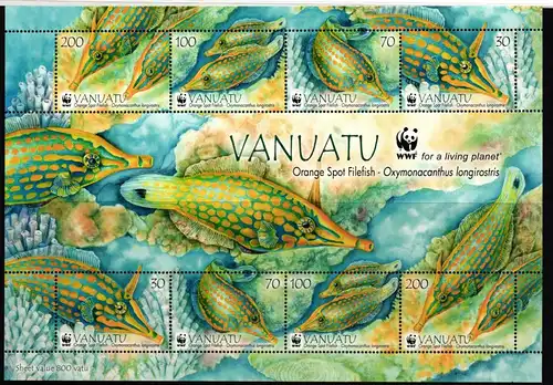 Nauru WWF 1496-1499 postfrisch als ZD-Bogen, Fische #JV283