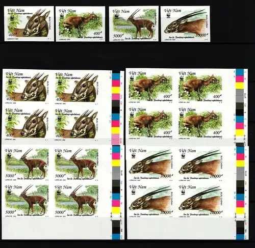 Vietnam WWF 3063-3066 U postfrisch als 4er Blöcke, Antilopen #JV278