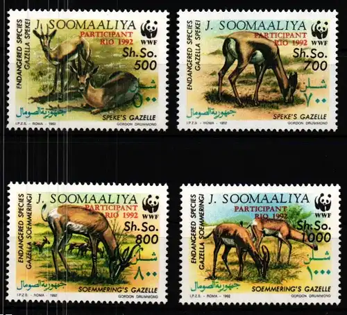 Somalia WWF 444-447 postfrisch Gazellen #JV325
