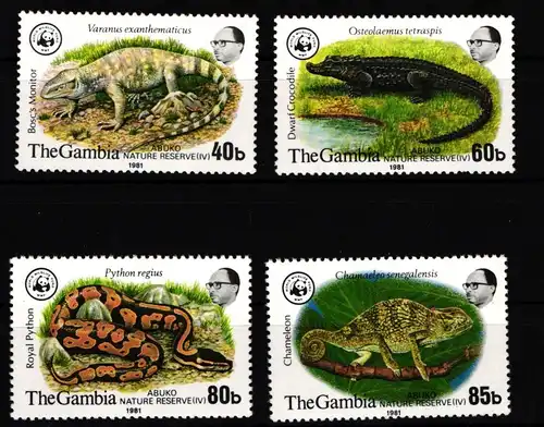 Gambia WWF 430-433 postfrisch Reptilien #JV332
