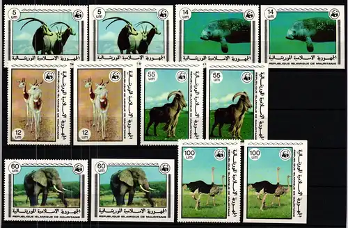 Mauretanien WWF 595-600 A+B postfrisch Wildtiere #JV344