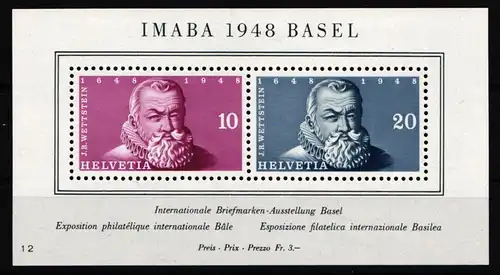 Schweiz Block 13 postfrisch #KJ425