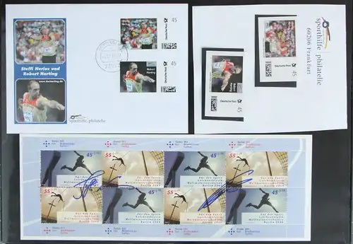 BRD Bund 2727-2730 mit Autogrammen von Steffi Nerius und Robert Harting #KJ568