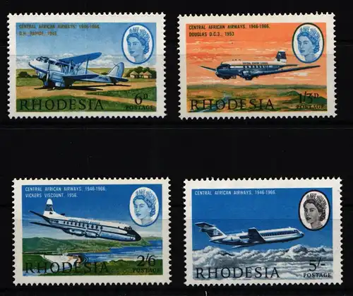 Rhodesien 42-45 postfrisch Flugzeuge Luftfahrt #KJ560
