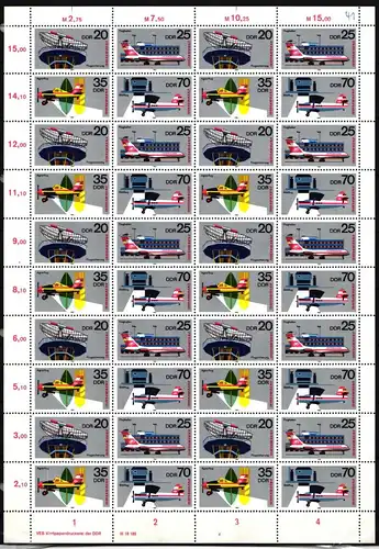 DDR 2516-2519 postfrisch als Zd-Bogen #JV016