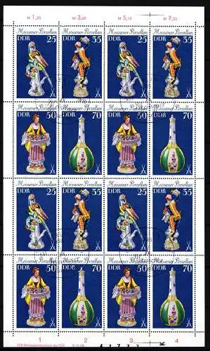 DDR 2468-2471 gestempelt als ZD-Bogen, FN 2, Erstagssonderstempel #JV014