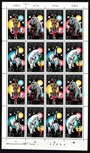 DDR 2364-2367 postfrisch als ZD-Bogen, mit 2365 I #JV005