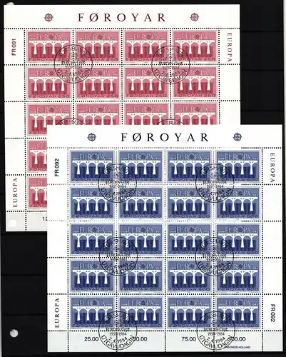 Färöer 97-98 gestempelt als Kleinbögen, Cept, Ersttagssonderstempel #JV029