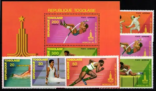 Togo 1422-1427 und Block 154 postfrisch #KM039