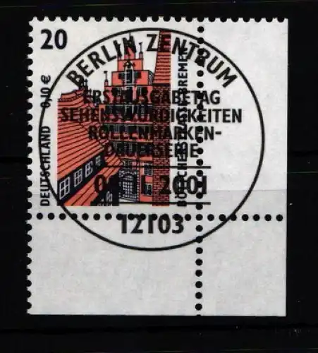 BRD Bund 2224 gestempelt vom Eckrand mit Vollstempel #KL421