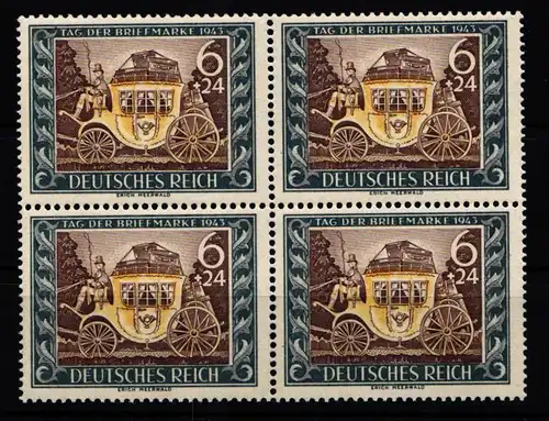 Deutsches Reich 828 postfrisch 4er Block #KL501