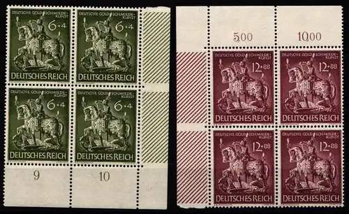 Deutsches Reich 860-861 postfrisch 4er Block vom Eckrand #KL547