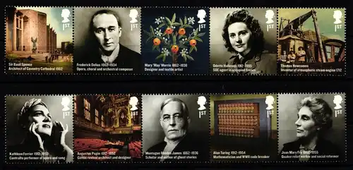 Großbritannien 3211-3220 postfrisch 2 Fünferstreifen #KL619