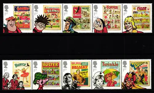 Großbritannien 3225-3234 postfrisch 2 Fünferstreifen #KL621