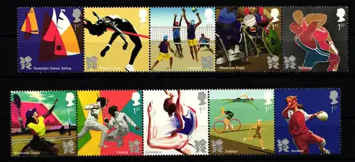 Großbritannien 3114-3123 postfrisch 2 Fünferstreifen #KL599