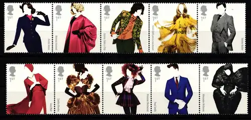 Großbritannien 3253-3262 postfrisch 2 Fünferstreifen #KL624