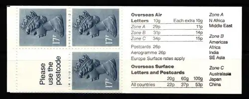 Großbritannien MH 72 I postfrisch Markenheftchen #KL823