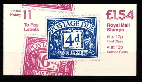 Großbritannien MH 69 postfrisch Markenheftchen #KL820