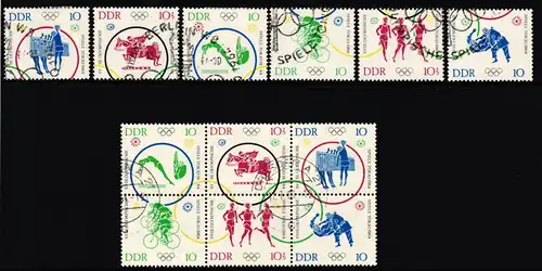DDR 1039-1044 gestempelt 6er Block + Satz #JU751