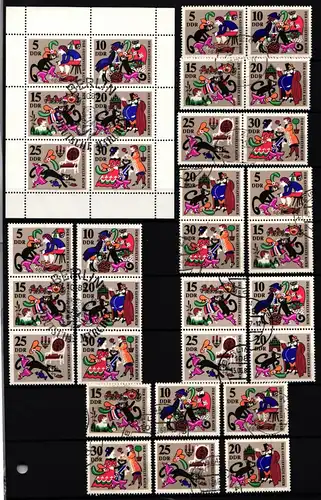 DDR 1426-1431 gestempelt alle ZD + Kleinbogen #JU810