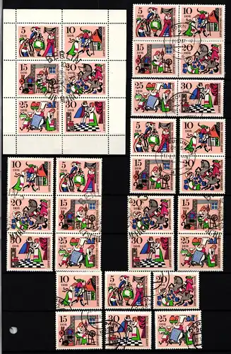 DDR 1323-1328 gestempelt alle ZD + Kleinbogen #JU811