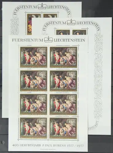 Liechtenstein 655-657 postfrisch als Kleinbogen #KB647