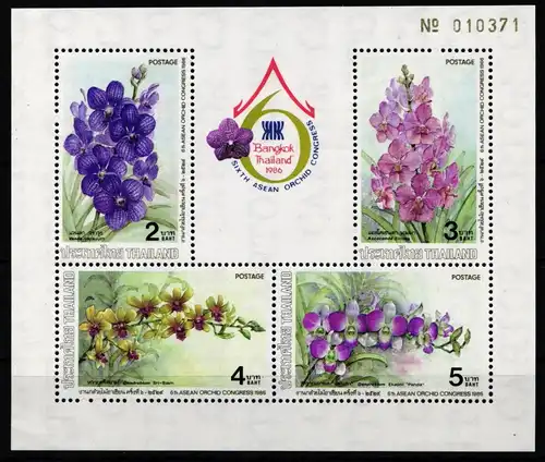 Thailand Block 17 postfrisch Blumen #KB751