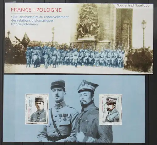 Frankreich 7299-7300 postfrisch als Block im Folder #KK110
