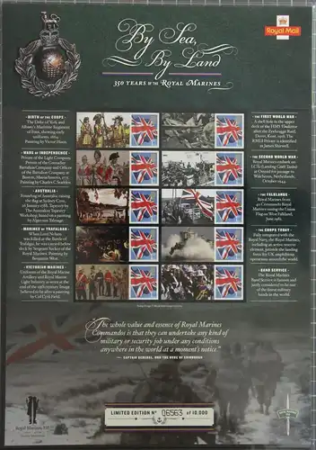 Großbritannien 2341 postfrisch als Folienbogen 350 Years Royal Marines #KN404