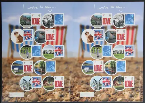 Großbritannien 2339 II CS Zf–2341 II CS Zf postfrisch als Folienbogen #KN516