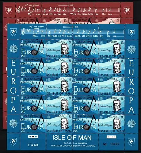 Isle of Man 278 und 281 postfrisch Kleinbögen / CEPT #KE722