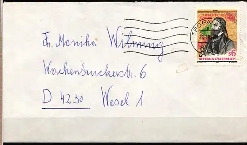 Österreich 1951 gestempelt auf Brief #KJ258