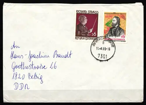 Österreich 1951 gestempelt auf Brief #KJ259