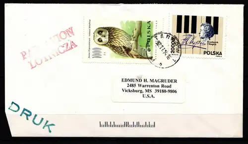 Polen 3297 gestempelt auf Brief, Eulen #KJ317
