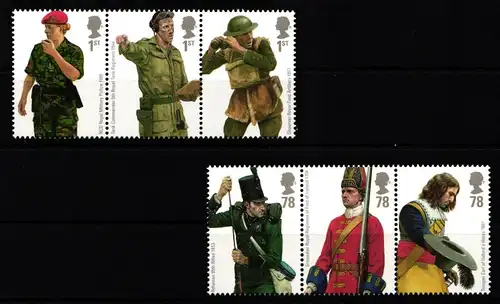 Großbritannien 2568-2573 postfrisch 2 Dreierstreifen #KN054