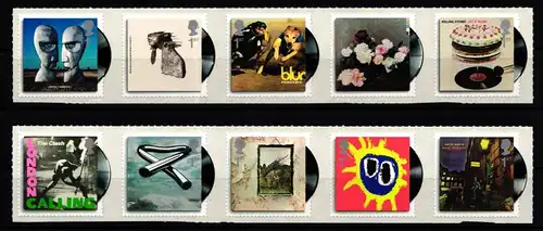 Großbritannien 2841-2850 postfrisch 2 Fünferstreifen #KN109