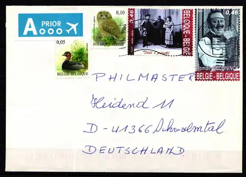 Belgien 4015 gestempelt auf Brief, Eulen #KJ373