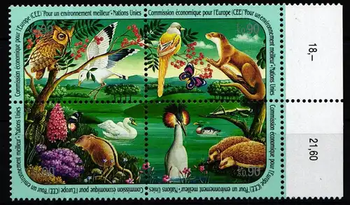 Vereinte Nationen Genf 194-197 postfrisch Eulen #KJ396