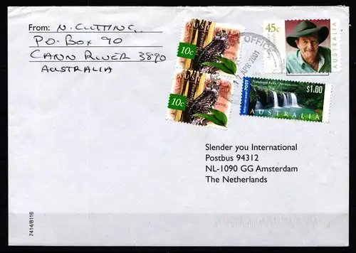 Australien 1576 gestempelt auf Brief, Eulen #KO802