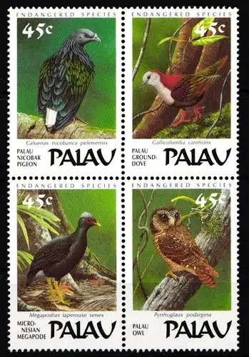 Palau Inseln 265-268 postfrisch als Viererblock #KO820