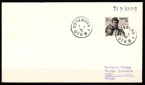 Schweden 637 gestempelt auf Brief #KO835