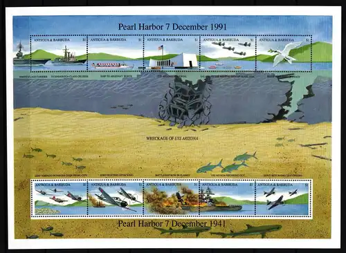 Antigua und Barbuda 1571-1580 postfrisch Kleinbogen / Schifffahrt #JH844