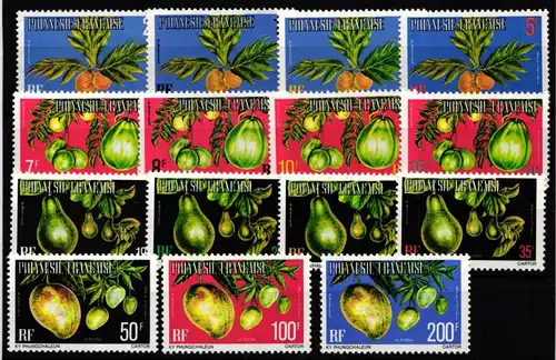 franz. Polynesien Dienstmarken 1-15 postfrisch #KG786