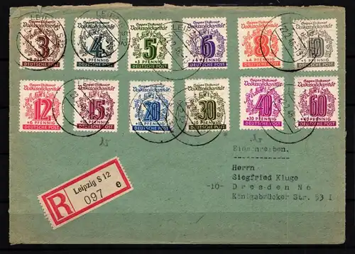 SBZ 145 Y b, 148 Y b und weitere gestempelt auf Brief, 3seitig geöffnet #KO565